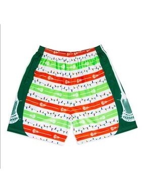 Chalktalk Sports Lacrosse Shorts Mens Medium Christmas Lights Lax White Green